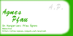 agnes pfau business card